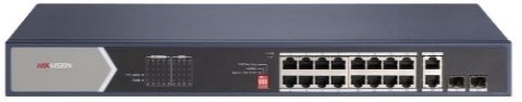 [DS-3E0520HP-E] HIKVISION 16 Port Gigabit Unmanaged POE Switch - 250 W 12 × gigabit PoE ports, 4 × gigabit Hi-PoE…