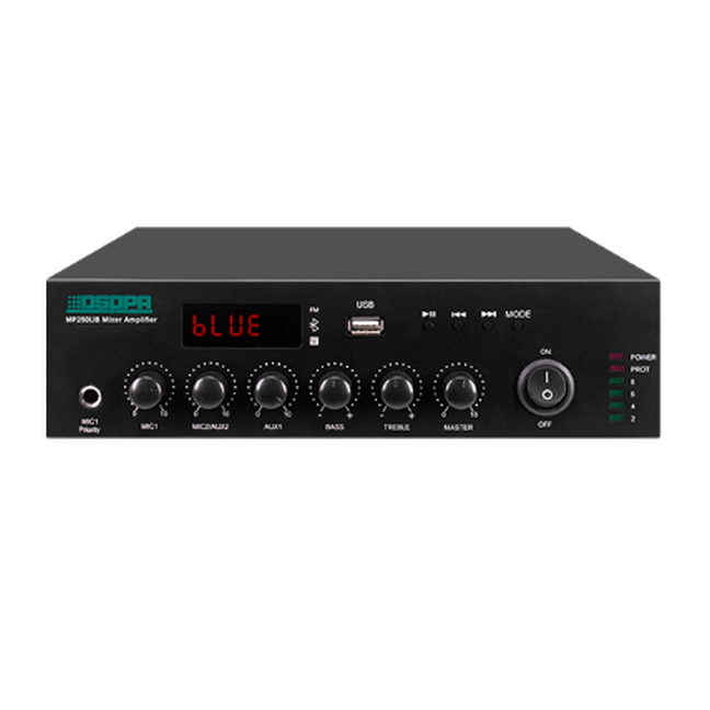 350W Digital Mixer Amplifier with USB /Bluetooth /FM/Chime/Siren/4 Mic(With PP and DC24V)
