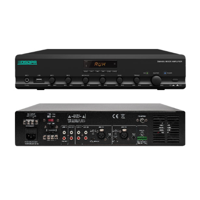 650W Digital Mixer Amplifier with USB /Bluetooth /FM/Chime/Siren/4 Mic(With PP and DC24V)