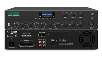 [DMA6250U] 250W 6 Zones Integrated Mixing Amplifier with BT/USB/FM/Chime/Siren/4 Mic/2Aux/ 2 Remote Paging…