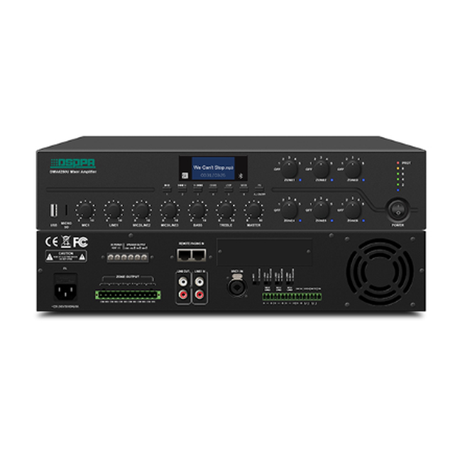 [DMA6350U] 350W 6 Zones Integrated Mixing Amplifier with BT/USB/FM/Chime/Siren/4 Mic/2Aux/ 2 Remote Paging…