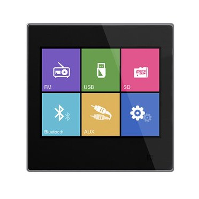 [DM837B] 2x10W Touch Screen Wall Mount Music Amplifier with FM/SD/Bluetooth/AUX