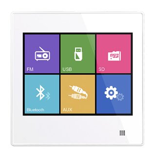 [DM837W] 2x10W 1-Channel Touch Screen Wall Mount Music Amplifier with FM/SD/Bluetooth/AUX