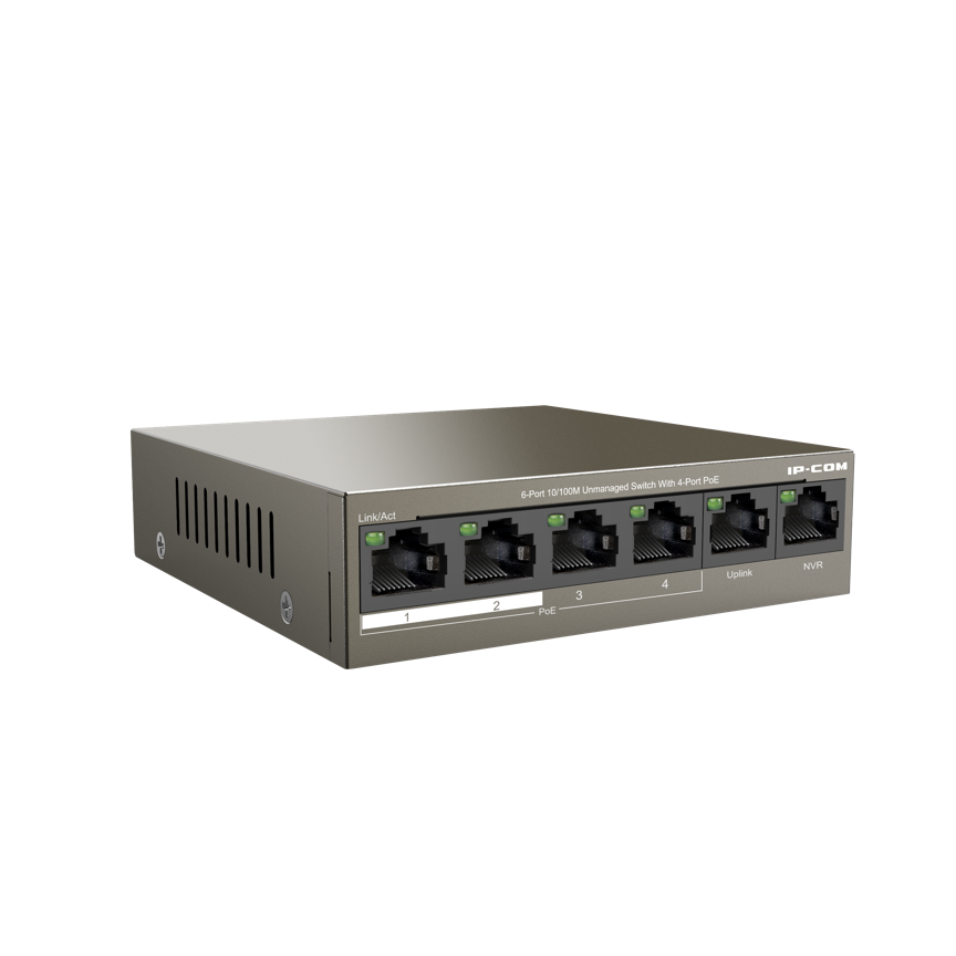 6-Ports 10/100Mbps Desktop PoE + Switch with 4-PoE ports