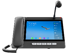 Featuring a Goose-neck microphone and a large touch screen, Fanvil A32i is an Android console IP…